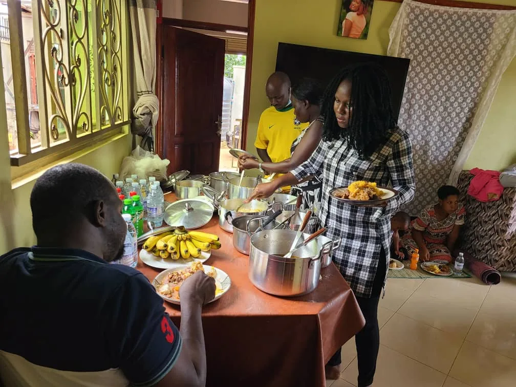 Food being served to the church after a gathering