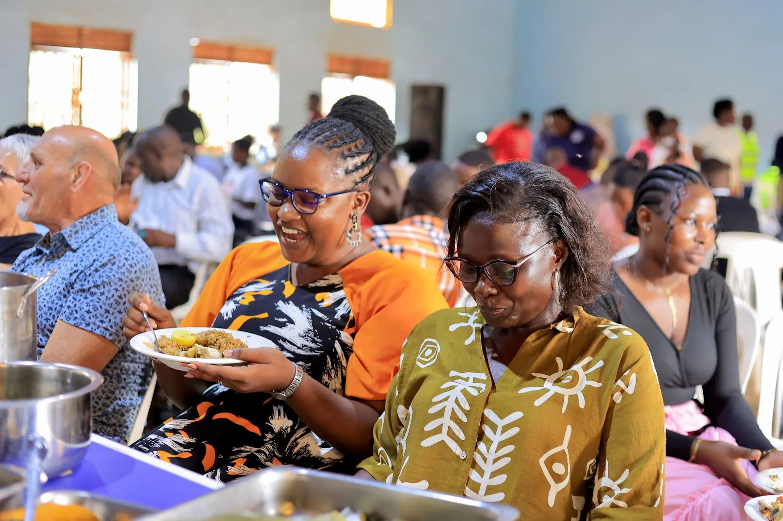 Members of the church sharing a meal together