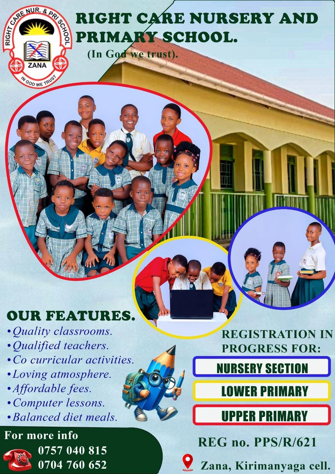 Right Care Nursery and Primary School admissions flyer