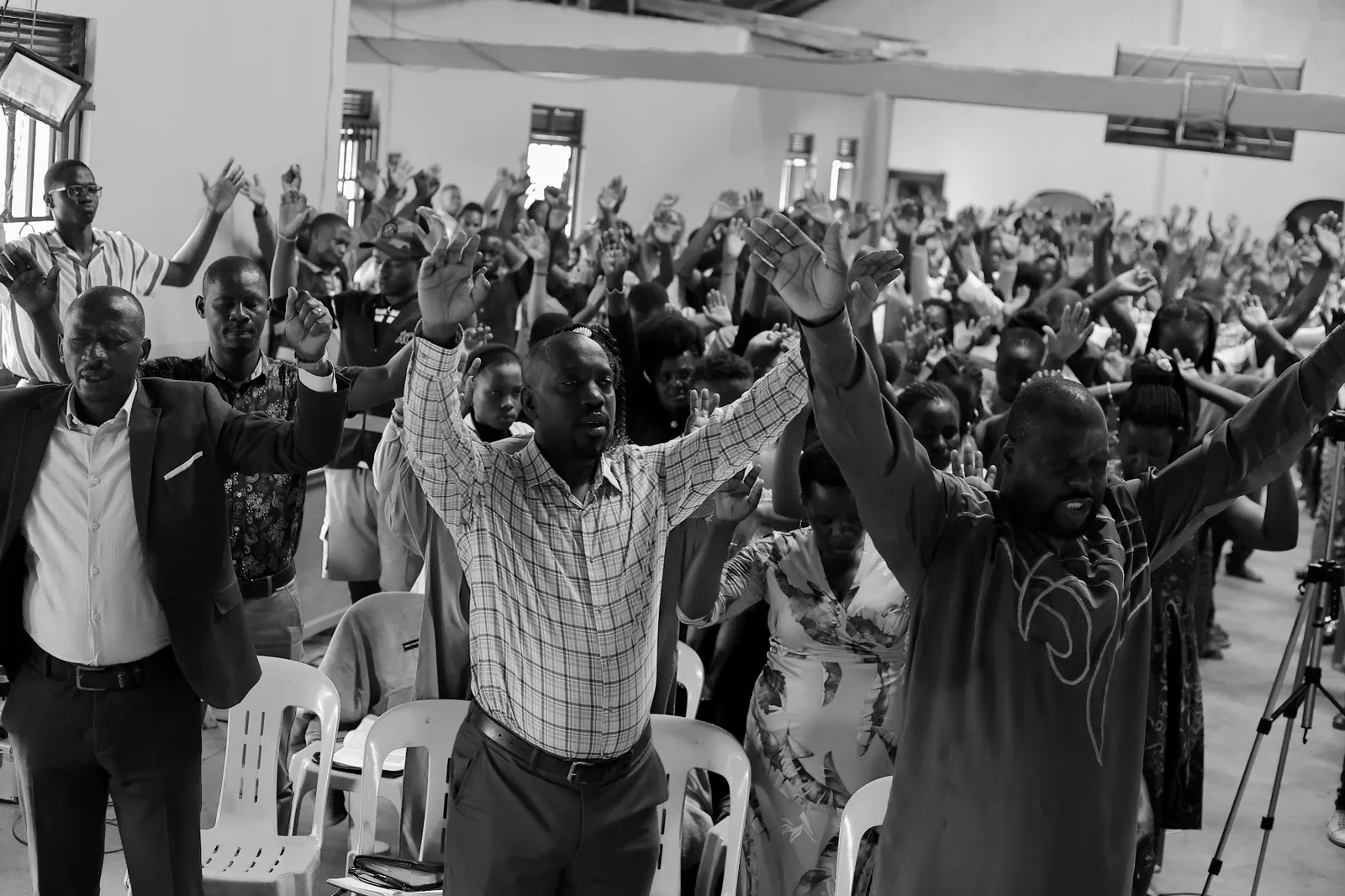 Hands raised in worship